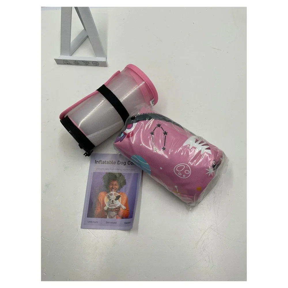 Toptakeit XL Inflatable Dog‎ Cone Recovery Collar Pink Space Pattern